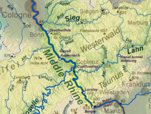Middle Rhine stretching from Bingen to Cologne
